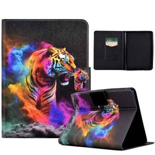 For Amazon Kindle Paperwhite 4/3/2/1 Coloured Drawing Smart Leather Tablet Case(Tiger)