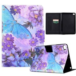 For iPad mini 5/4/3/2/1 Coloured Drawing Smart Leather Tablet Case(Peony Butterfly)