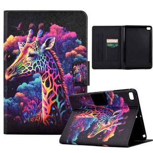 For iPad mini 5/4/3/2/1 Coloured Drawing Smart Leather Tablet Case(Giraffe)