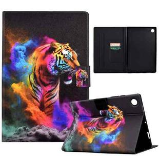 For Lenovo Tab M10 3rd Gen Coloured Drawing Smart Leather Tablet Case(Tiger)