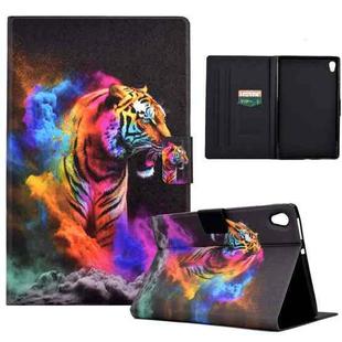 For Lenovo Tab M10 HD 2nd Gen Coloured Drawing Smart Leather Tablet Case(Tiger)