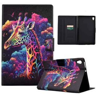 For Lenovo Tab M10 HD 2nd Gen Coloured Drawing Smart Leather Tablet Case(Giraffe)