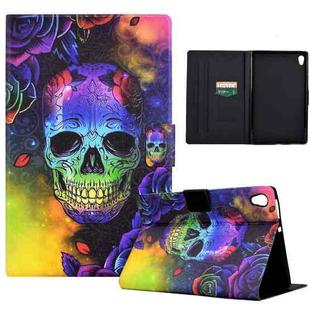 For Lenovo Tab M10 HD 2nd Gen Coloured Drawing Smart Leather Tablet Case(Skull)