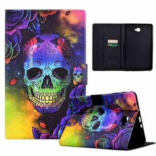 For Samsung Galaxy Tab A 10.1 2016 T580 Coloured Drawing Smart Leather Tablet Case(Skull)