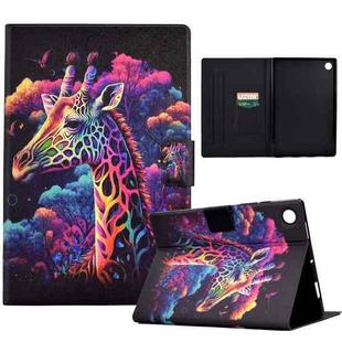 Coloured Drawing Leather Tablet Case For Huawei MatePad T 10 / T 10s / Honor Tablet Enjoy 2 / Pad X6 / Pad 6 (Giraffe)