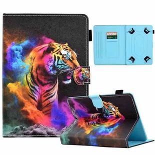 For 7 inch Coloured Drawing Leather Tablet Case(Tiger)