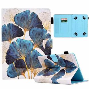 For 7 inch Coloured Drawing Leather Tablet Case(Leaf)