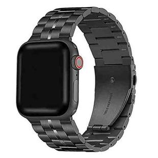 5-bead Stainless Steel Watch Band For Apple Watch Ultra 49mm / Series 8&7 45mm / SE 2&6&SE&5&4 44mm / 3&2&1 42mm(Black)