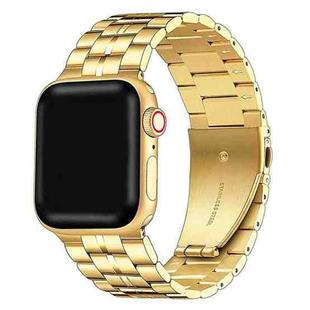 5-bead Stainless Steel Watch Band For Apple Watch Ultra 49mm / Series 8&7 45mm / SE 2&6&SE&5&4 44mm / 3&2&1 42mm(Gold)