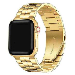 5-bead Stainless Steel Watch Band For Apple Watch Series 8&7 41mm / SE 2&6&SE&5&4 40mm / 3&2&1 38mm(Gold)