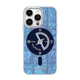 For iPhone 14 Navigation Series Matte Texture TPU + PC Magnetic Phone Case(Blue)