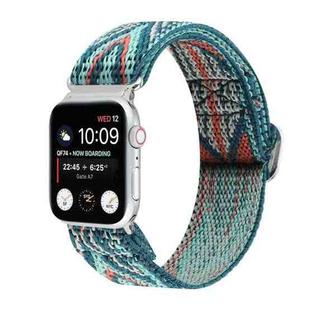 For Apple Watch Ultra 49mm / Series 8&7 45mm / SE 2&6&SE&5&4 44mm / 3&2&1 42mm Buckle Elastic Nylon Watch Band(Blue)