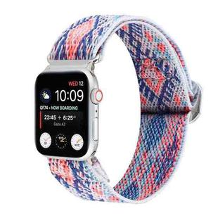 For Apple Watch Series 8&7 41mm / SE 2&6&SE&5&4 40mm / 3&2&1 38mm Buckle Elastic Nylon Watch Band(Light Purple)