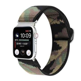 For Apple Watch Series 8&7 41mm / SE 2&6&SE&5&4 40mm / 3&2&1 38mm Buckle Elastic Nylon Watch Band(Grey)