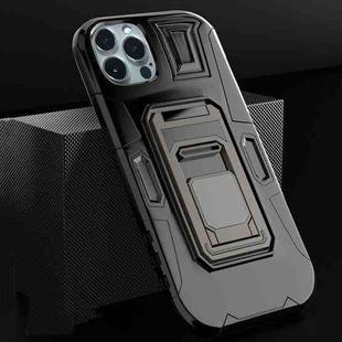 For iPhone 14 Pro Max MechaWarrior Multifunctional Holder Phone Case(Black)