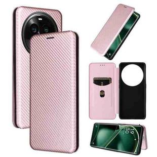 For OPPO Find X6 Pro 5G Carbon Fiber Texture Flip Leather Phone Case(Pink)