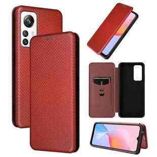 For Blackview A85 Carbon Fiber Texture Flip Leather Phone Case(Brown)