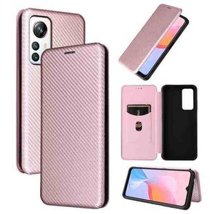 For Blackview A85 Carbon Fiber Texture Flip Leather Phone Case(Pink)