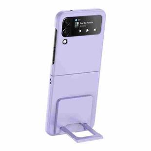 For Samsung Galaxy Z Flip3 5G Skin-feel Shockproof Full Coverage Phone Case with Holder(Purple)