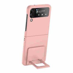 For Samsung Galaxy Z Flip3 5G Skin-feel Shockproof Full Coverage Phone Case with Holder(Pink)