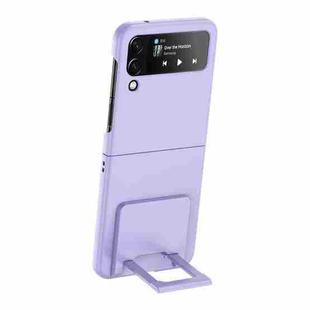 For Samsung Galaxy Z Flip4 5G Skin-feel Shockproof Full Coverage Phone Case with Holder(Purple)