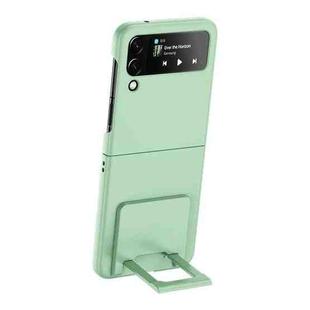For Samsung Galaxy Z Flip4 5G Skin-feel Shockproof Full Coverage Phone Case with Holder(Light Green)