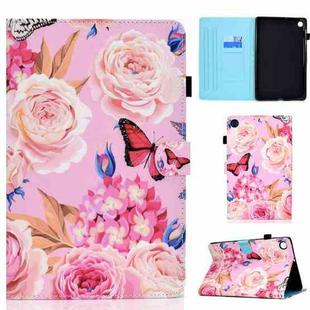 For Huawei MatePad SE Sewing Thread Horizontal Painted Tablet Leather Case(Flower Butterfly)