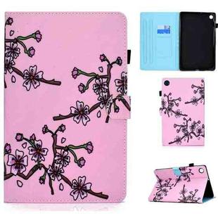 For Huawei MatePad SE Sewing Thread Horizontal Painted Tablet Leather Case(Plum Blossom)