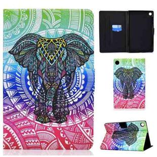 For Huawei MatePad SE Colored Drawing Horizontal Flip Tablet Leather Case(Elephant)