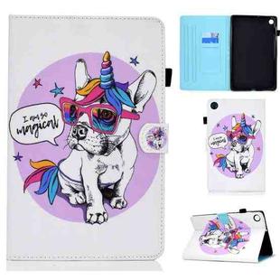 For Huawei MatePad SE Sewing Thread Horizontal Painted Tablet Leather Case(Unicorn Dog)