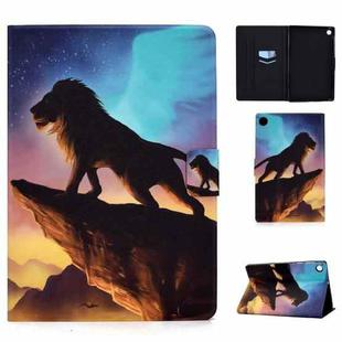 For Huawei MatePad SE Colored Drawing Horizontal Flip Tablet Leather Case(Lion)