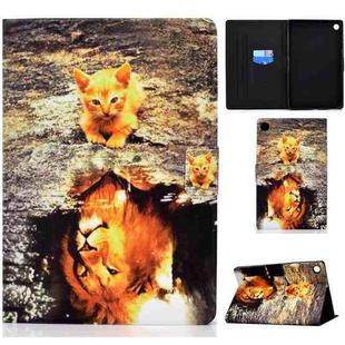 For Huawei MatePad SE Colored Drawing Horizontal Flip Tablet Leather Case(Cats and Lions)