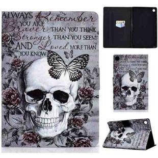 For Huawei MatePad SE Colored Drawing Horizontal Flip Tablet Leather Case(Skull)