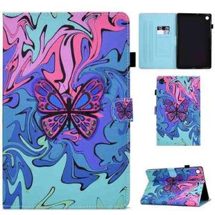 For Huawei MatePad SE Sewing Thread Horizontal Painted Tablet Leather Case(Little Butterfly)