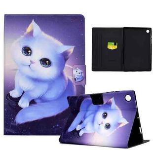 For Huawei MatePad SE Colored Drawing Horizontal Flip Tablet Leather Case(Kitty)