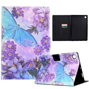 For Huawei MatePad SE Coloured Drawing Leather Tablet Case(Peony Butterfly)