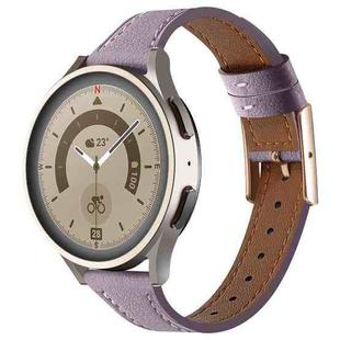 20mm Universal Genuine Leather Watch Band(Purple)