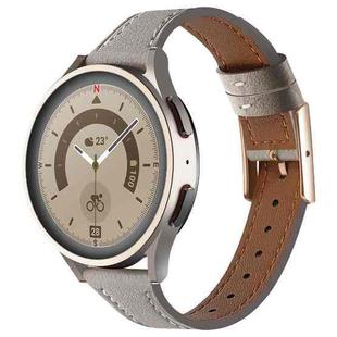 20mm Universal Genuine Leather Watch Band(Grey)