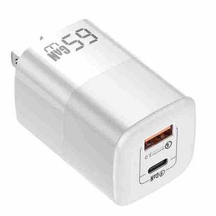 KUULAA RY-U65A 65W USB + USB-C / Type-C Dual Port Gallium Nitride Charger, Plug:US(White)