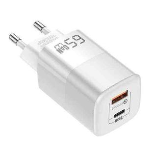 KUULAA RY-U65A 65W USB + USB-C / Type-C Dual Port Gallium Nitride Charger, Plug:EU(White)