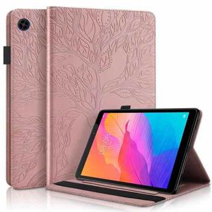 For Huawei Matepad SE 10.4 2022 Life Tree Embossed Flip Leather Tablet Case(Rose Gold)