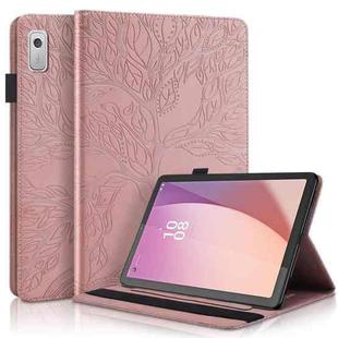 For Lenovo Tab M9 Life Tree Embossed Flip Leather Tablet Case(Rose Gold)