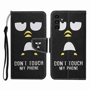 For Samsung Galaxy A24 4G Colored Drawing Pattern Flip Leather Phone Case(Penguin)