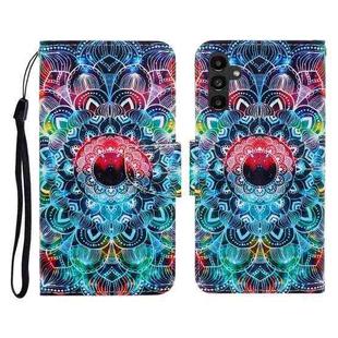 For Samsung Galaxy A24 4G Colored Drawing Pattern Flip Leather Phone Case(Mandala)