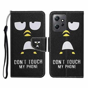 For Xiaomi Redmi Note 12 4G Global Colored Drawing Pattern Flip Leather Phone Case(Penguin)