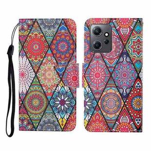 For Xiaomi Redmi Note 12 4G Global Colored Drawing Pattern Flip Leather Phone Case(Diamond Totem)