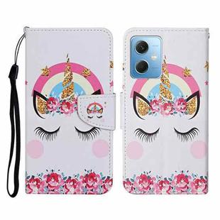 For Xiaomi Redmi Note 12 5G Global/Poco X5 Colored Drawing Pattern Flip Leather Phone Case(Crown Unicorn)