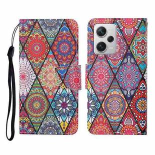 For Xiaomi Redmi Note 12 Pro 5G/Poco X5 Pro Colored Drawing Pattern Flip Leather Phone Case(Diamond Totem)