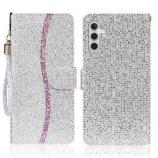 For Samsung Galaxy A24 4G Glitter Powder Filp Leather Phone Case(Silver)