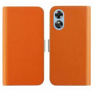 For OPPO A17 4G Global Candy Color Litchi Texture Leather Phone Case(Orange)